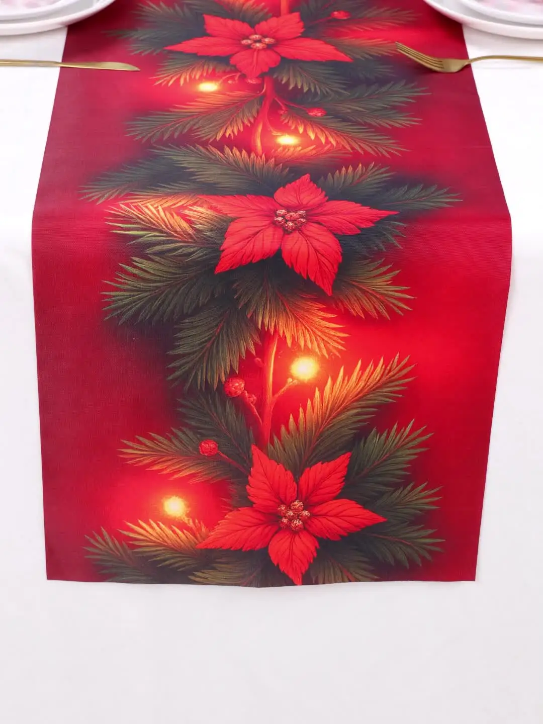 Runner da tavola natalizio con fiori, decorazione da tavolo da pranzo, divertente tela di iuta natalizia per decorazione per la casa, 35*300CM | Leroy Merlin