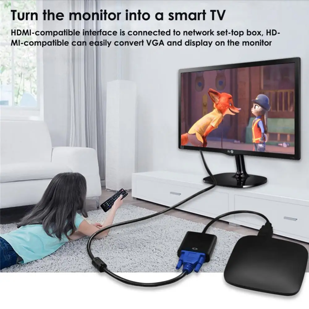 HDMI 호환 VGA 어댑터 변환기 케이블, 수 VGA 암 디지털 아날로그 변환기, 태블릿 노트북 PC TV용