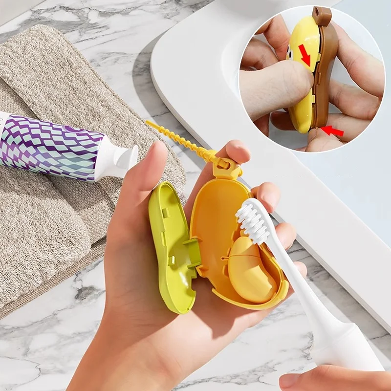 Charming Portable Travel Toothbrush Protective Cap - Banana Design Brush Case