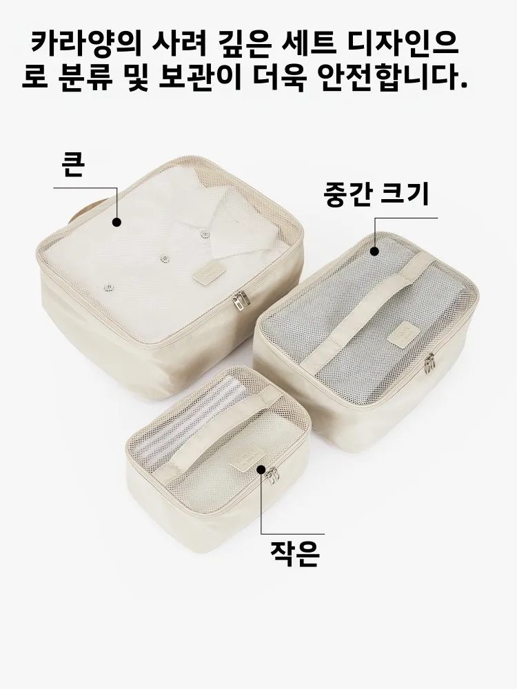 대용량 의류 보관 휴대용 3종 세트 여행용품 (카레이 트래블 CX0619) 2024년 여름