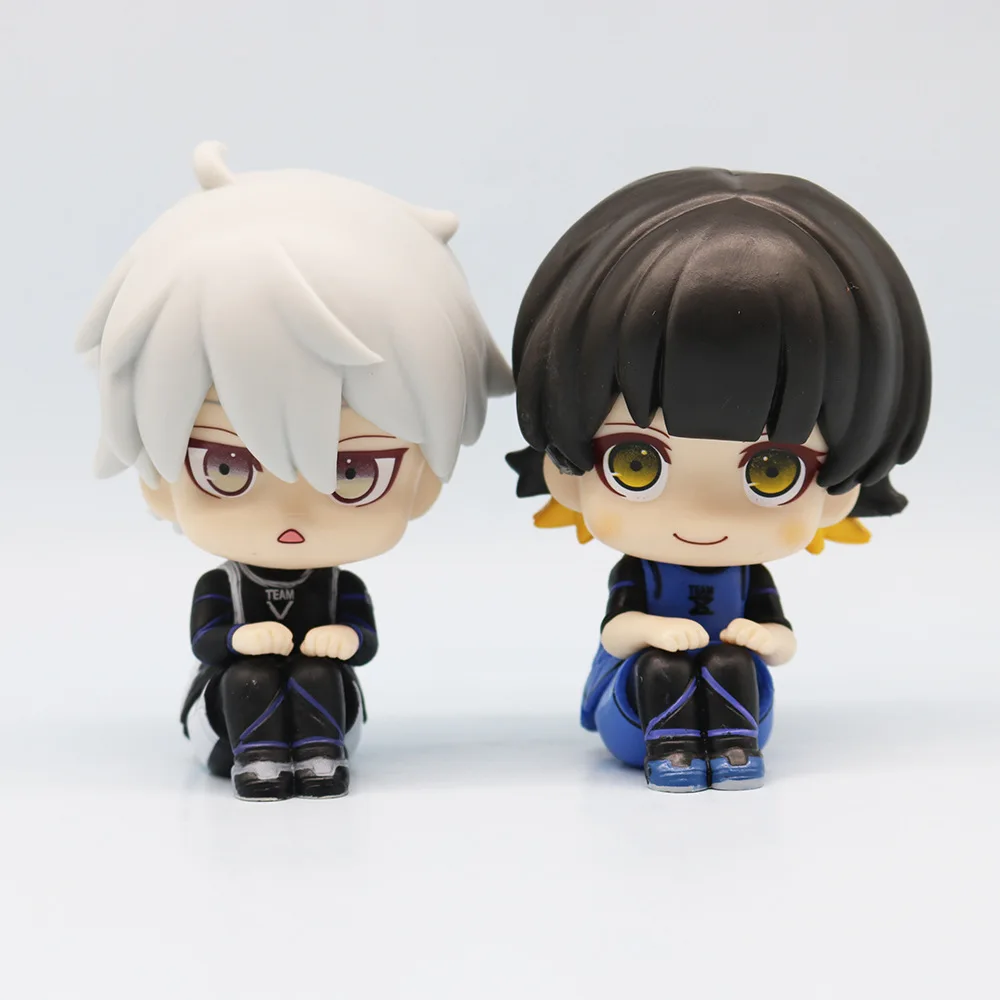 Xinnice Blue Lock Look Up Figure - 4 PCS Blue Lock Actionfigur - 10cm PVC Sitzende Statue - Anime Mini Niedlich Modell - Desktop Dekorationen Sammlung Geschenke für Anime Fans