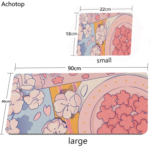 Pink Anime Mouse Pad Gamer Cute Kawaii XXL Gaming Mousepad Rubber Otaku Locking Edge 900X400MM Laptop Notebook Keyboard Desk Mat CN00225 CUTE (6)