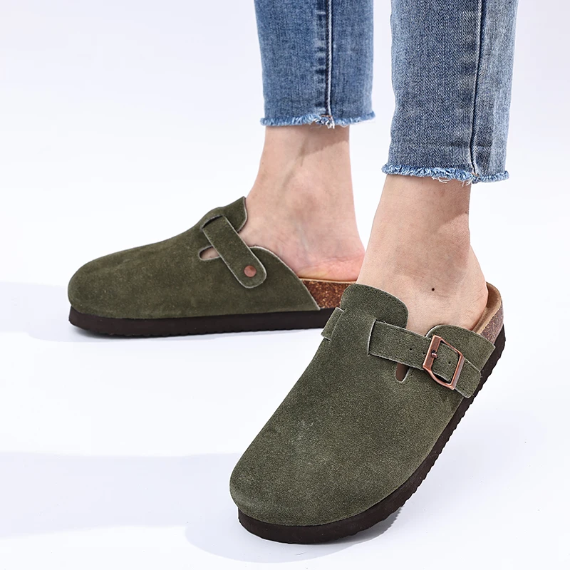 Suede Clogs Shoes Outdoor Platform Nonslip Beach Slippers