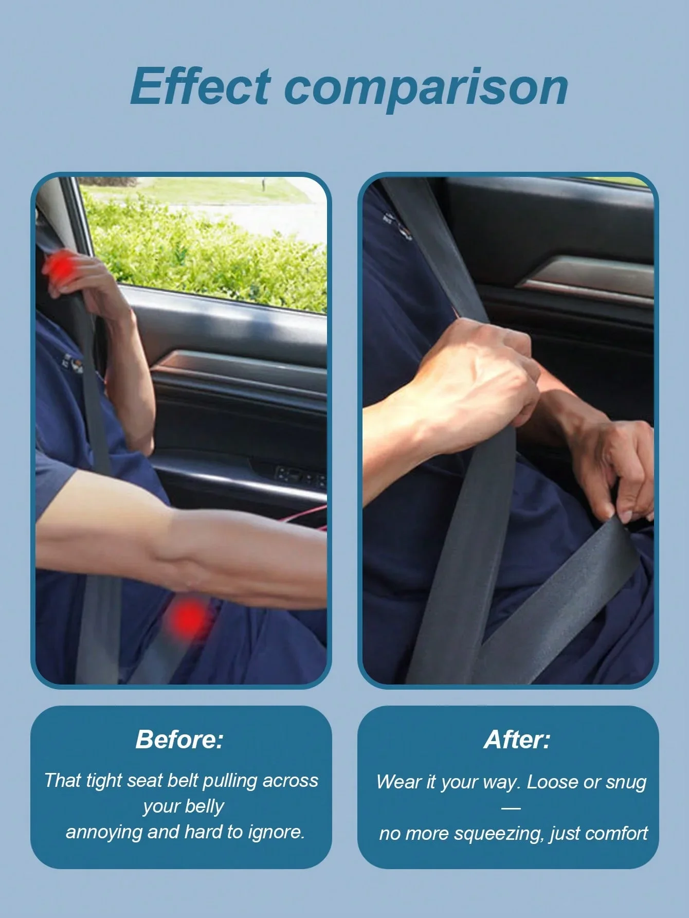 Magnetic Seat Belt Adjuster Soft Alcantara Fabric Non-Slip Design Reduces Pressure & Enhances Comfort