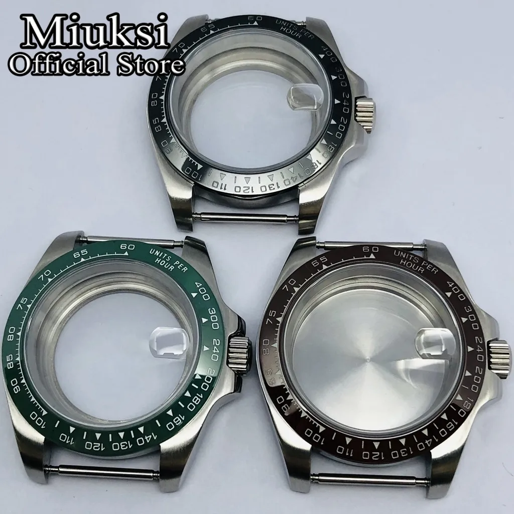 

Miuksi 40mm watch case sapphire glass ceramic bezel fit NH35 NH36 NH34 ETA2824 2836 PT5000 Seagull ST2130 movement