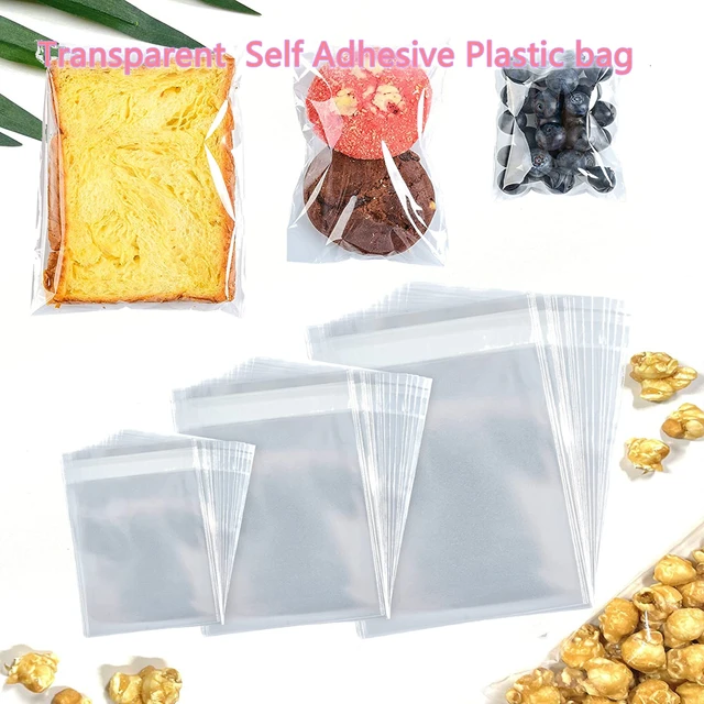 100pcs 12 x 16cm Self Adhesive Seal Jewelry Packaging Bags Transparent Small  Plastic Bag For Snack Packing Clear Cellophane Bag