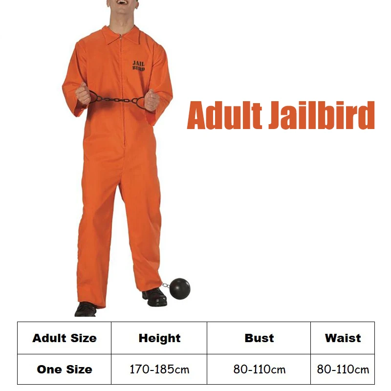 Gefangener Kostüm Orange Gefängnis Jumpsuit Erwachsene Kostüme für Männer  Frauen Gefängnis Verbrecher Outfit