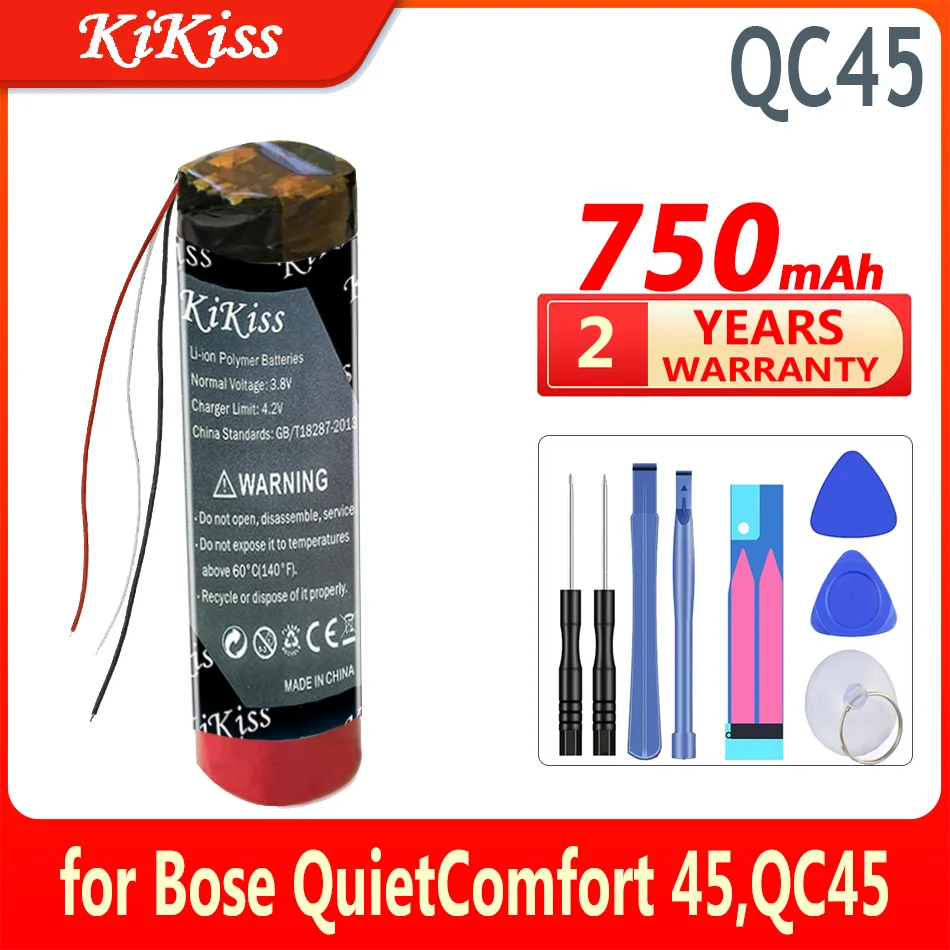 750Mah/900Mah Kikiss Nuova Batteria Per Bose Quietcomfort 45 Qc45 Qc 35 Qc35 Ii Accumulatore 3 Fili