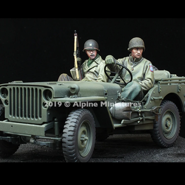 1/35 Ww2 Us Jeep Crew Set, No Jeep, Resin Model Soldier Gk, Tema Militare Della Seconda Guerra Mondiale, Kit Non Assemblato E Non Verniciato