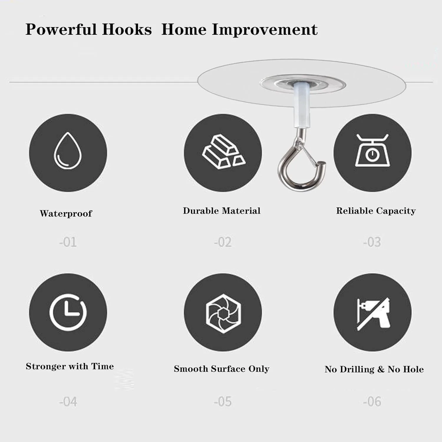 Ceiling Hooks Stick Self-Adhesive Water Resistant Multifunctional for Balloons Wind Chimes