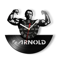 Bodybuilding Vinyl Record Wall Clock For GYM Fitness Room Workout Artwork Customizable Bodybuilder Name Carved Music Album Clock 2