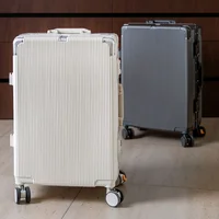 16"/20"/22"/24"/26"/28" Large Capacity Suitcase Fashoin Rolling Luggage Travel Aluminum Frame Case with Wheel Alloy Trolley Bags