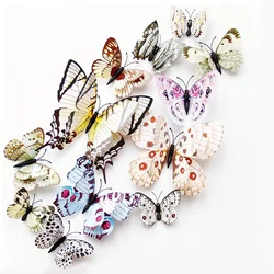 3D Butterfly Wall Decor Stickers with Magnets, Set of 12 (Elegant white)