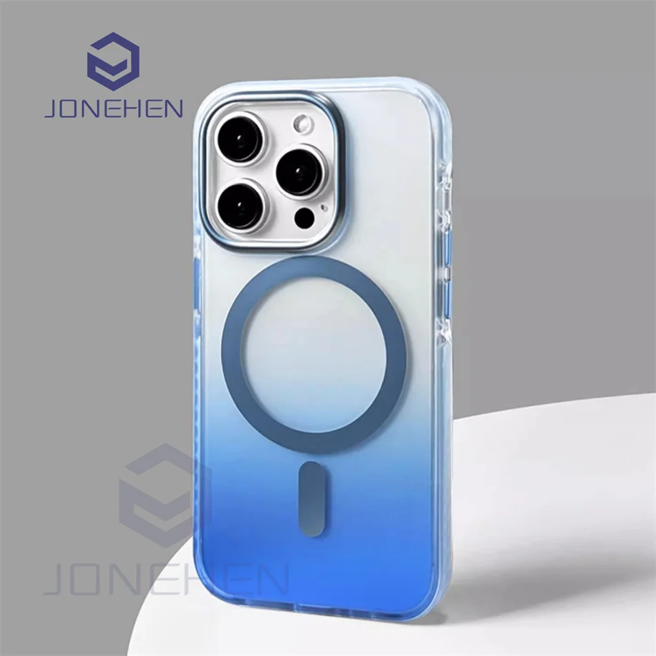 Luxury Gradient Shockproof Magnetic Cover with Premium Matte Finish - Magsafe Wireless Charging Compatible Case