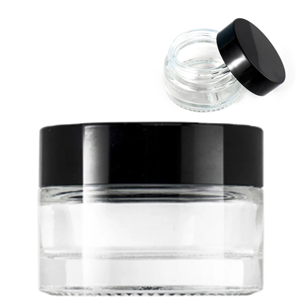 

50Pcs Glass 5ml Jar Face Cream Bottles Makeup Container Box Storage Cosmetic Jars Eyeshadow Lip Balm Pot Smoking Accessories