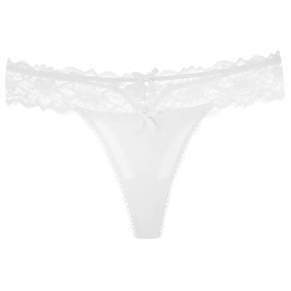 Women White Sexy Lace Panties Low-waist Underwear Thong Female G String Breathable Lingerie Temptation Embroidery Intimates