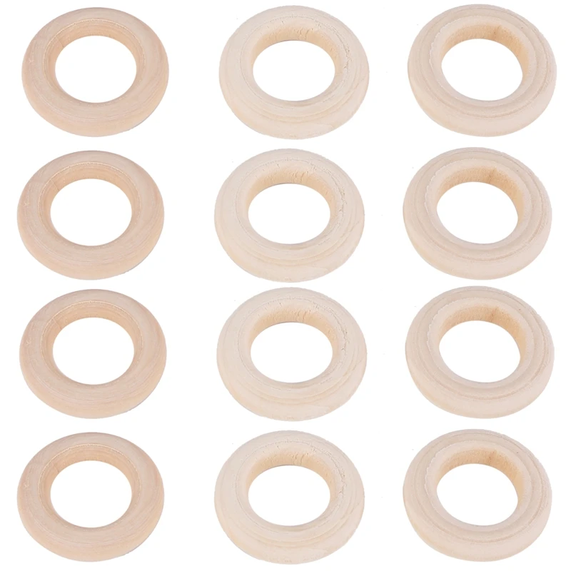 150 Pcs 25 Mm/1 Inch Wooden Craft Ring Unfinished Wooden Rings Circle Wood Pendant Connectors For DIY Projects