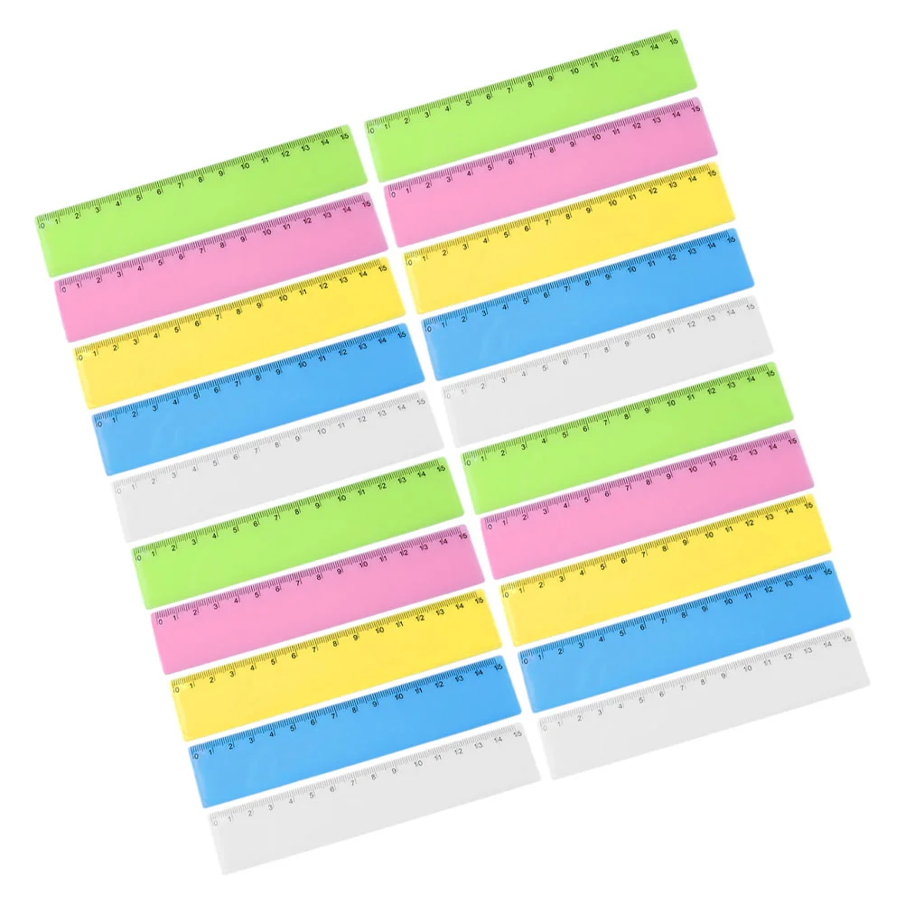 цена 25 Pcs School Supplies Colorful Ruler Student Plastic Rulers Bulk for Classroom