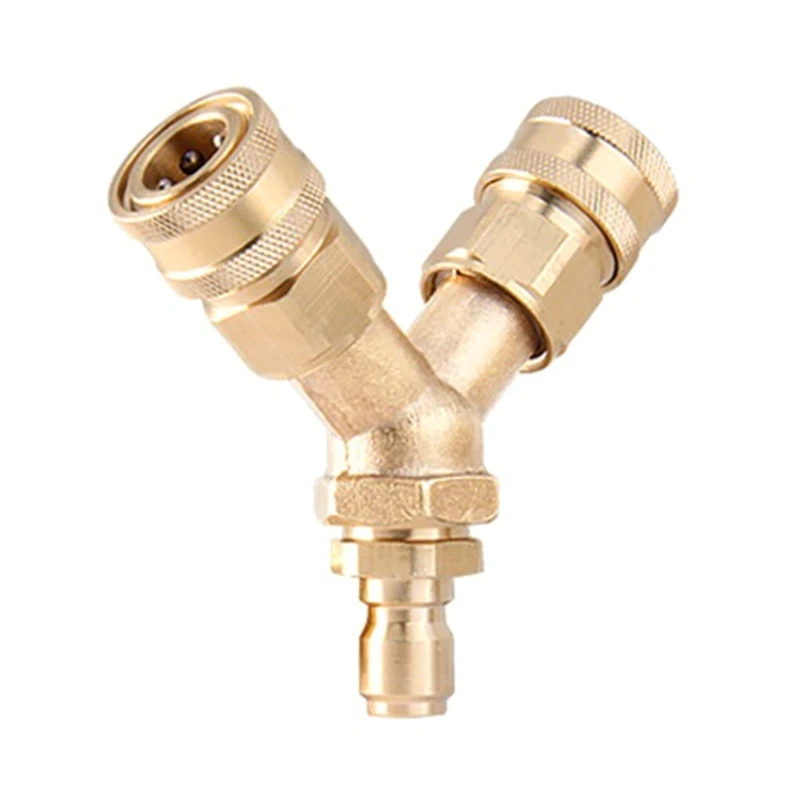 

High Pressure Washer Adapter Quick Release Plug Connector Triple Splitter Adapter 3/8inch Car Washer Outlet Fitting