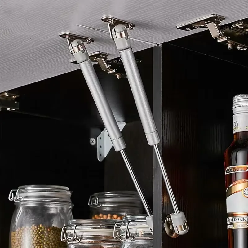 2Pcs 50-200N Cabinet Door Gas Spring Hinges，Safety Lift Support Kitchen Cupboard Door Pneumatic SpringStrut Hinges Hardware