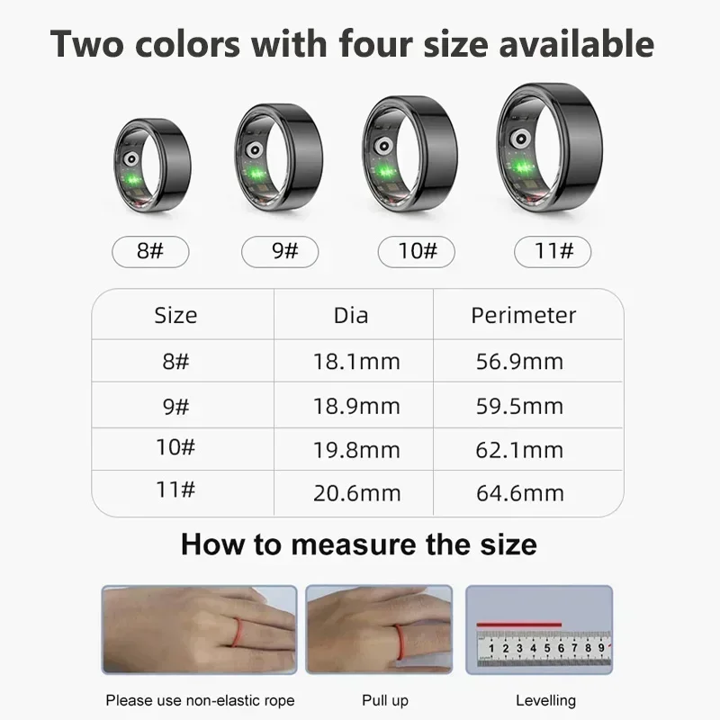 Smart Ring for Xiaomi Men Women Military Grade Titanium Steel Shell Health Monitoring IP68 & 3ATM Waterproof Multi-sport Modes 5