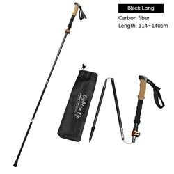 Trekking Pole Carbon Ultra-light Telescopic Folding Pole Mountaineering Trekking Carbon Fiber Outdoor Walking Stick