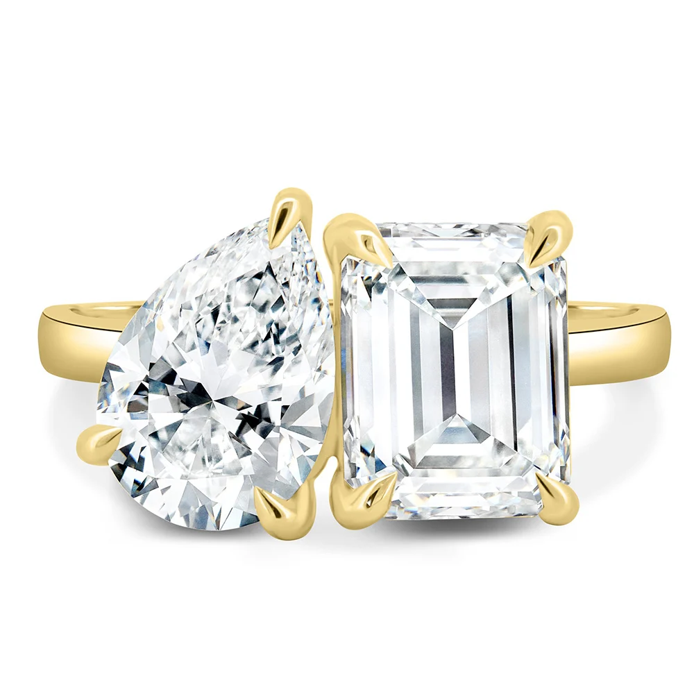 

Обручальное кольцо с изумрудом и жемчугом, 14 К желтого золота