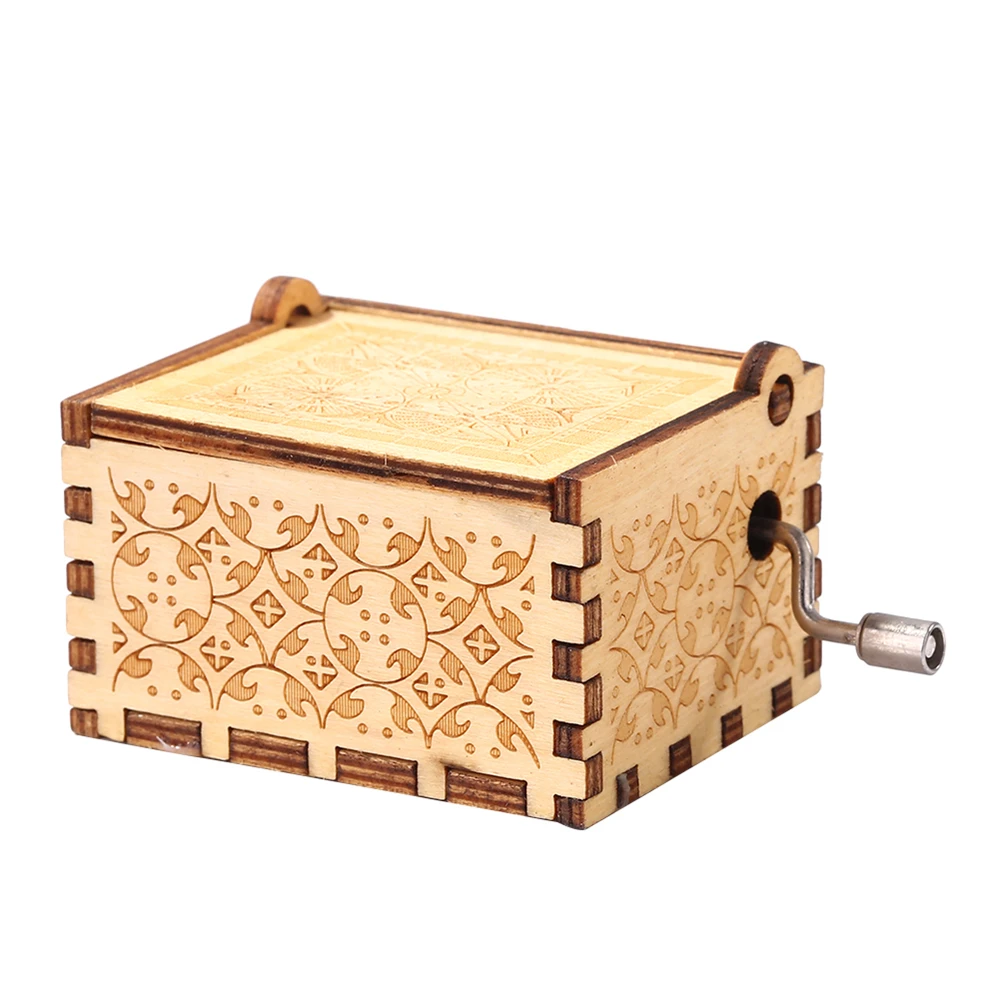 Carved Wooden Hand Cranked Music Box, 18 Tone Music Box, Over the Rainbow, Imagine, Birthday Gifts 5