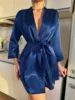 Pyjamas pour femmes, robe de chambre sexy à lacets pour l'été, style européen et américain, robe de maison, peut être portée comme robe en soie glacée