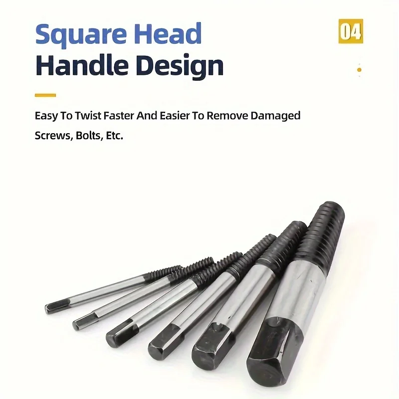 Screw Extractor Metal Drill Bit Set 5/6pcs Damaged Screws Remover Extractor Woodworking Tools Broken Bolt Water Pipe