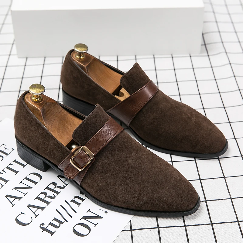 Fashion New Lefu Shoes Men Shoes Black Brown Casual Fashion One Step Dress Shoes Matte Gentleman Business Office Shoes Size38-48