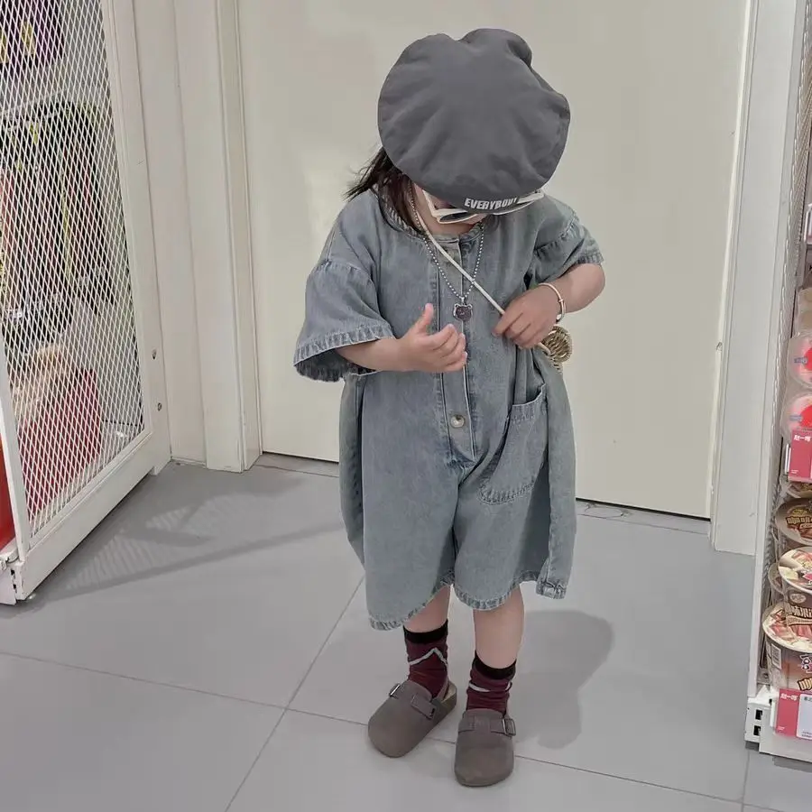 

Комбинезон детский однотонный свободного покроя, на весну/лето