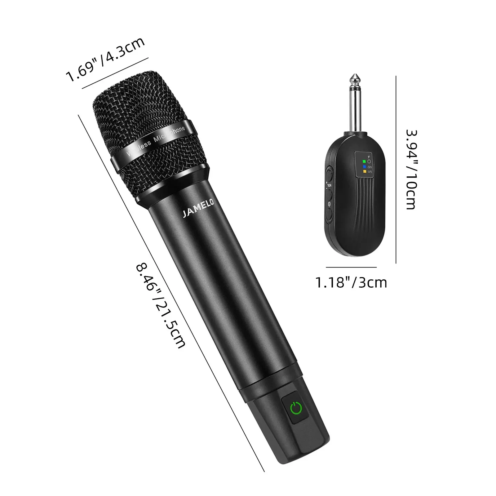 Jamelo Dynamic Mic for Church Singing Wedding Party Dj 2.4 Ghz Dual Metal Handheld Cordless Dynamic Karaoke Microphone