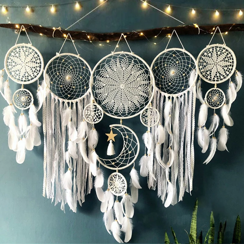 5pcs/set Dream Catchers Boho Home Decor Macrame Dream Catchers Wall