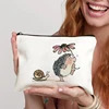 Cartoon Hedgehog Print Zipper Canvas Bag Organizer Skin Care Products Sundries Storage Cosmetic Bags Cute Stationery Pencil Case 1
