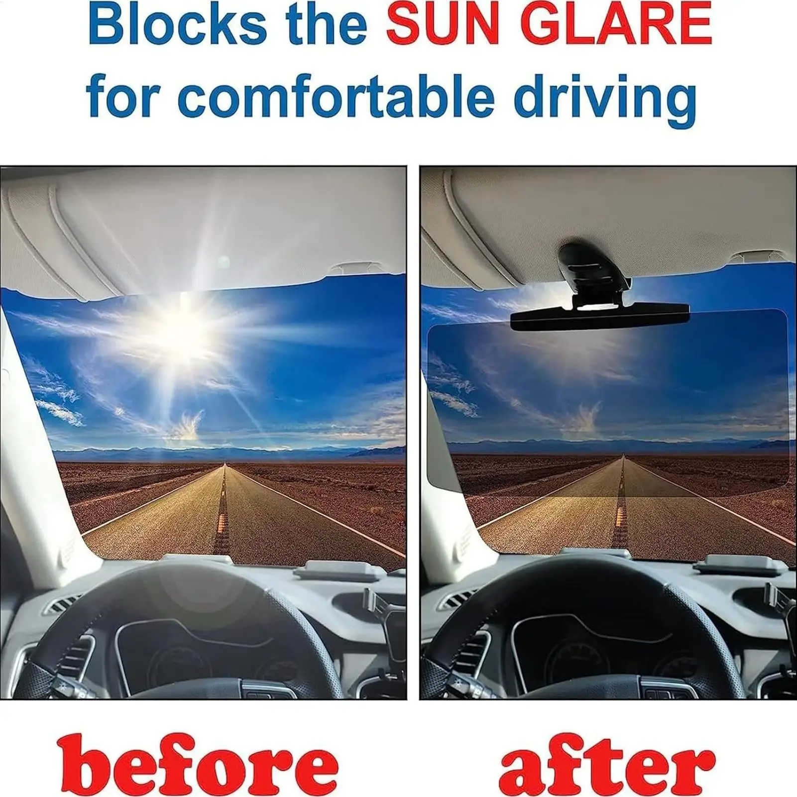 Pare-soleil voiture réglable 180° anti-UV - Protection oculaire conducteur
