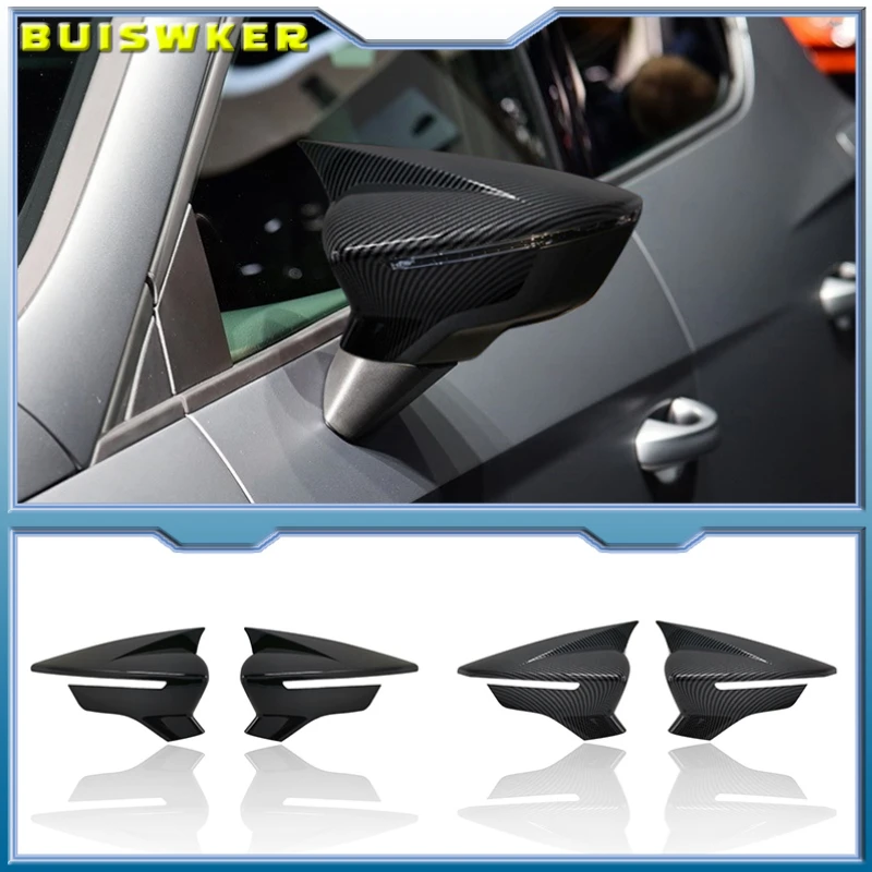 2pcs 자동차 사이드 도어 후면보기 미러 커버 캡 SEAT Leon MK3 5F ST FR Cupra Ibiza Mk5 Arona KJ7 2017-2020
