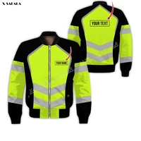 Truck Equipment Operator 3D Printed Bomber Thick Jacket Adult Men Flight Pilot Zipper Coat Cotton Warm Uniform Workwear Work Job 1