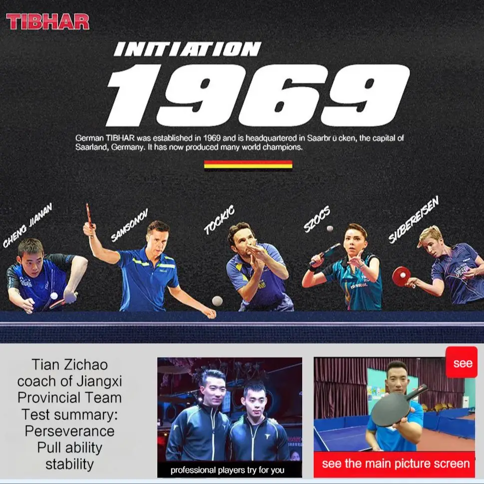 TIBHAR Table Tennis Racket Pimples-in Ping Pong Rackets Hight Quality Blade 6/7/8/9 Stars With Bag Paddle Bat