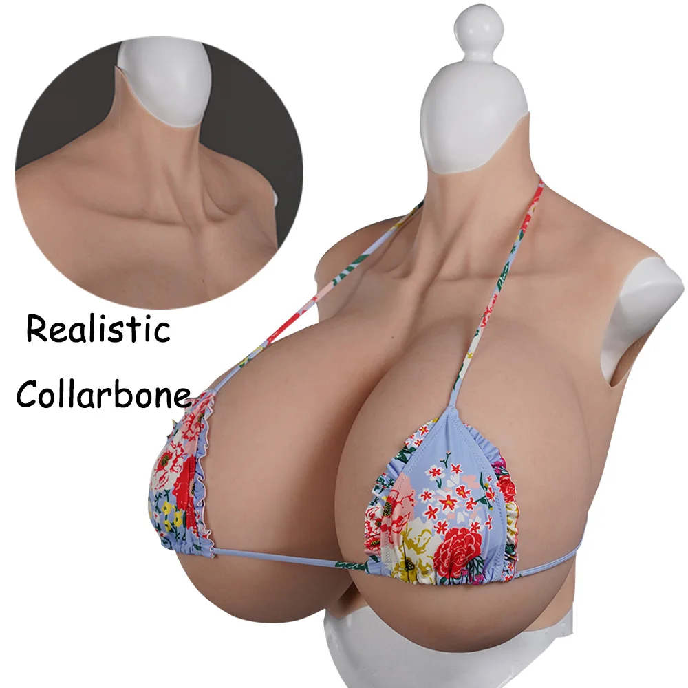 Z Cup Silicone Fake Breasts Forms No Oil Realistic Huge Boobs Men