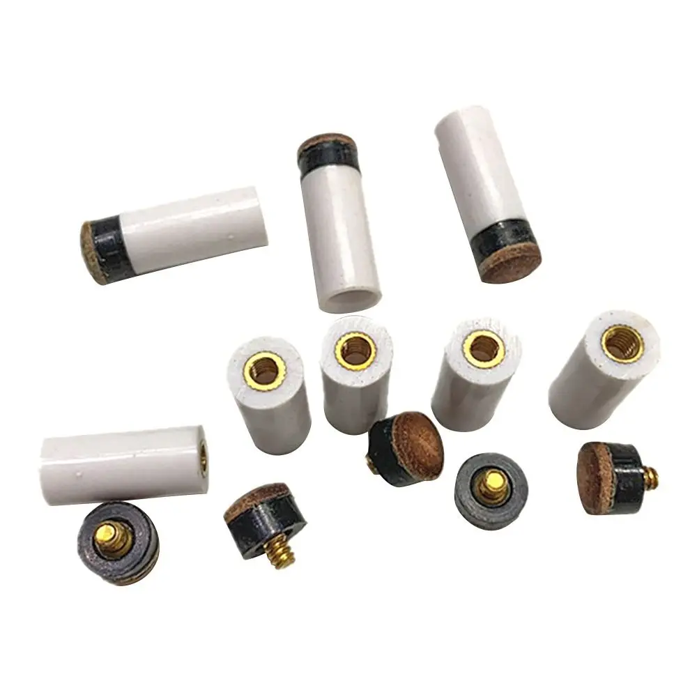 PolyMath 50 punte per stecca da biliardo, 9/10/11/12/13 mm, kit di ricambio per stecca da biliardo con scatola per stecche da biliardo e snooker, blu/grigio