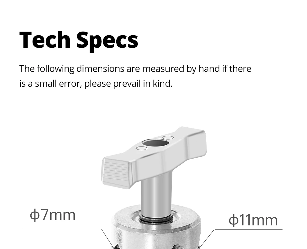 Description Picture 5 of itemHeavy Duty Grip Head 1.6cm 16mm C Stand Mounting Adapter Metal Holder Photography for Light Stand Extension Boom Arm Reflector