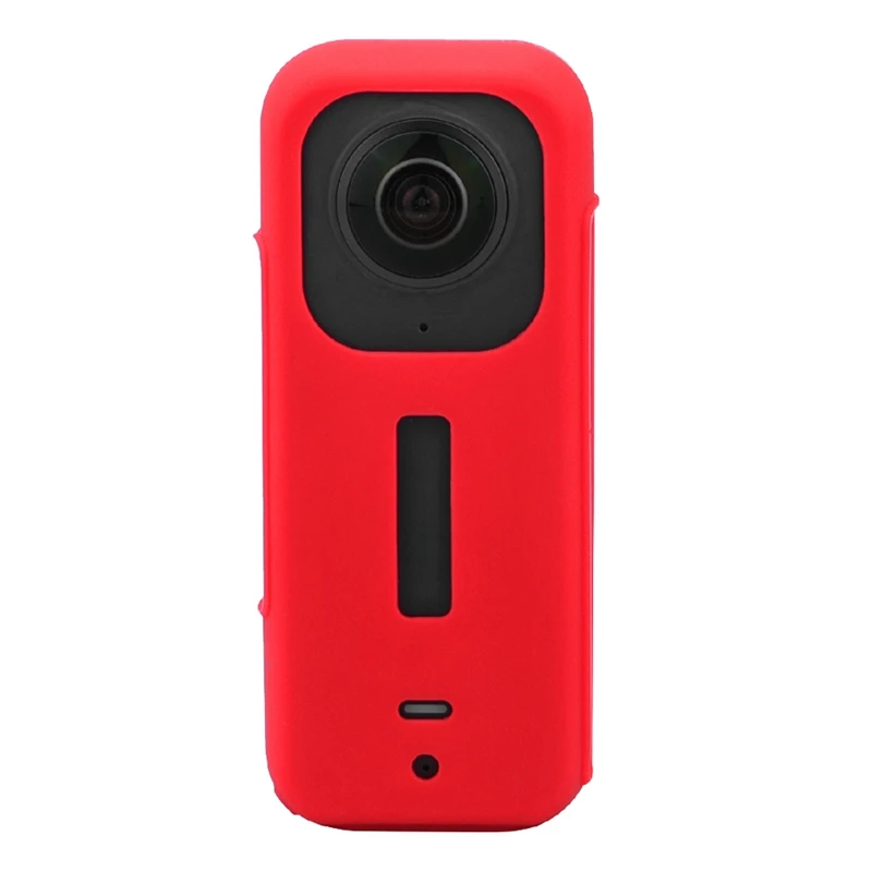 1 Pc Body Custodia Protettiva In Silicone 11.4X4.7X2.4Cm Per Insta 360 One X3 Custodia In Silicone Antigraffio Per Fotocamera Rossa