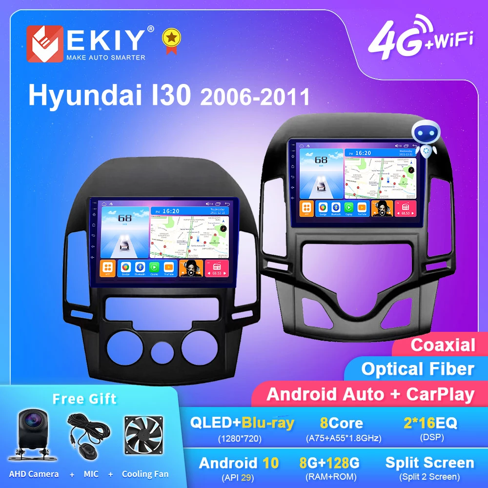 Ekiy T7 Android 10 Car Radio For Hyundai I30 20062011 Navigation Gps