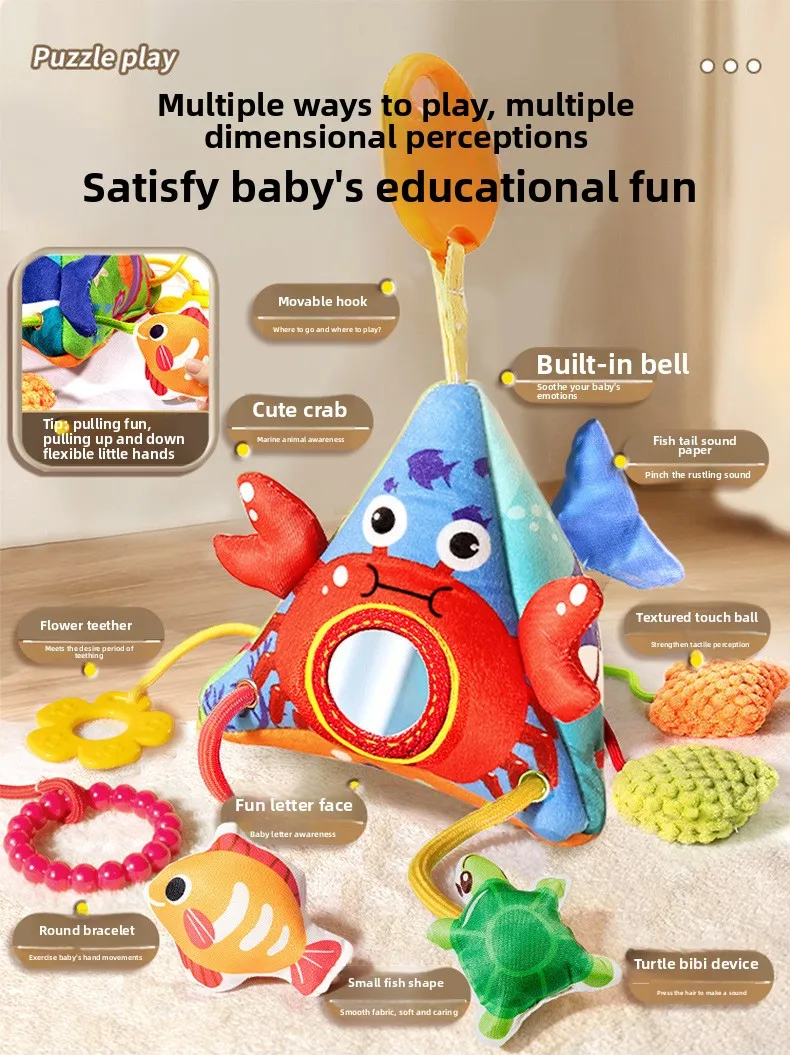 Sonajeros de animales para bebé, cochecito de cama, juguetes con campana, capacidad de agarre para recién nacido, muñecas de entrenamiento, juguete educativo de felpa infantil de 0 a 12 meses