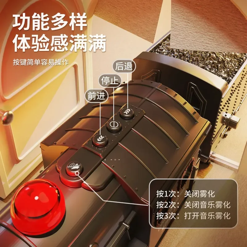 Electric Train Set Retro Steam Train Track Sets Simulation Lighting Sound Effect Children Gifts Toys