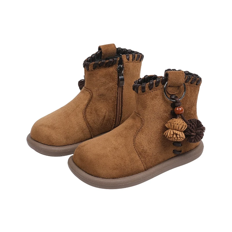 Leather Kids Ankle Boots Classic Non Slip Casual Shoes