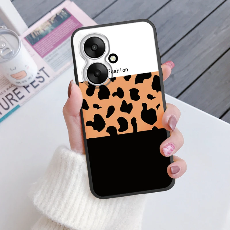 Leopard Print Shockproof Soft Silicone Phone Case Cover for Xiaomi Redmi 13C 5G 6.74