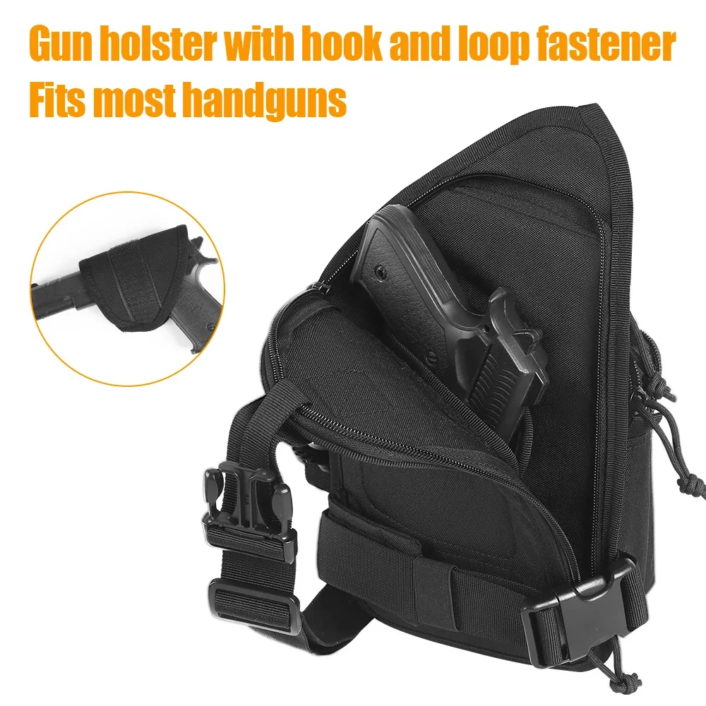 Outdoor Gun Holster Bag Concealed Carry Pistol Holder Pouch Handgun Sling Bag EDC Chest Pack Sports Crossbody Shoulder
