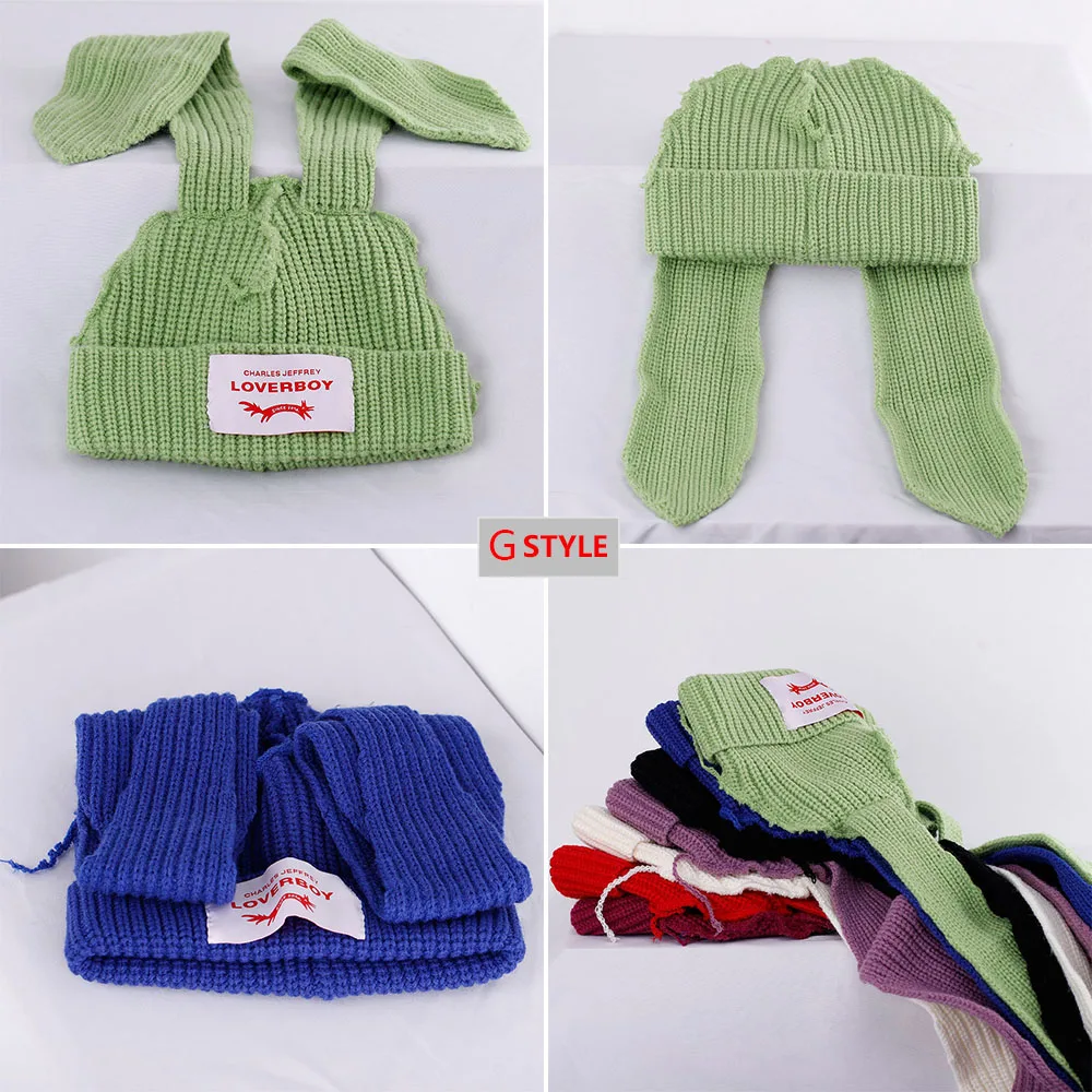 Winter Skullies Cute Women Long ears fox Hat Crochet Knitted Hat Costume Beanie Hats Women christmas Gift Hip-hop Cap knitted hat knitted cap knitted beanie cotton beanie skullies beanies fashion beanies winter hat embroidered beanies
